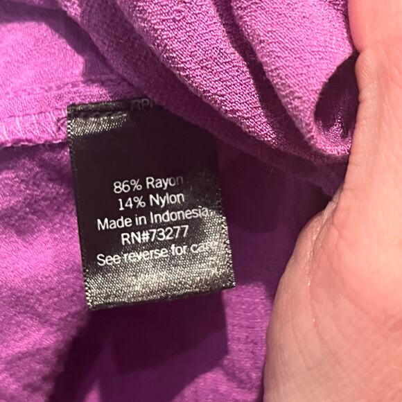 Simply Vera Vera Wang Orchid Purple Button Blouse Long Sleeve Size Large - Picture 7 of 8